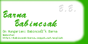 barna babincsak business card